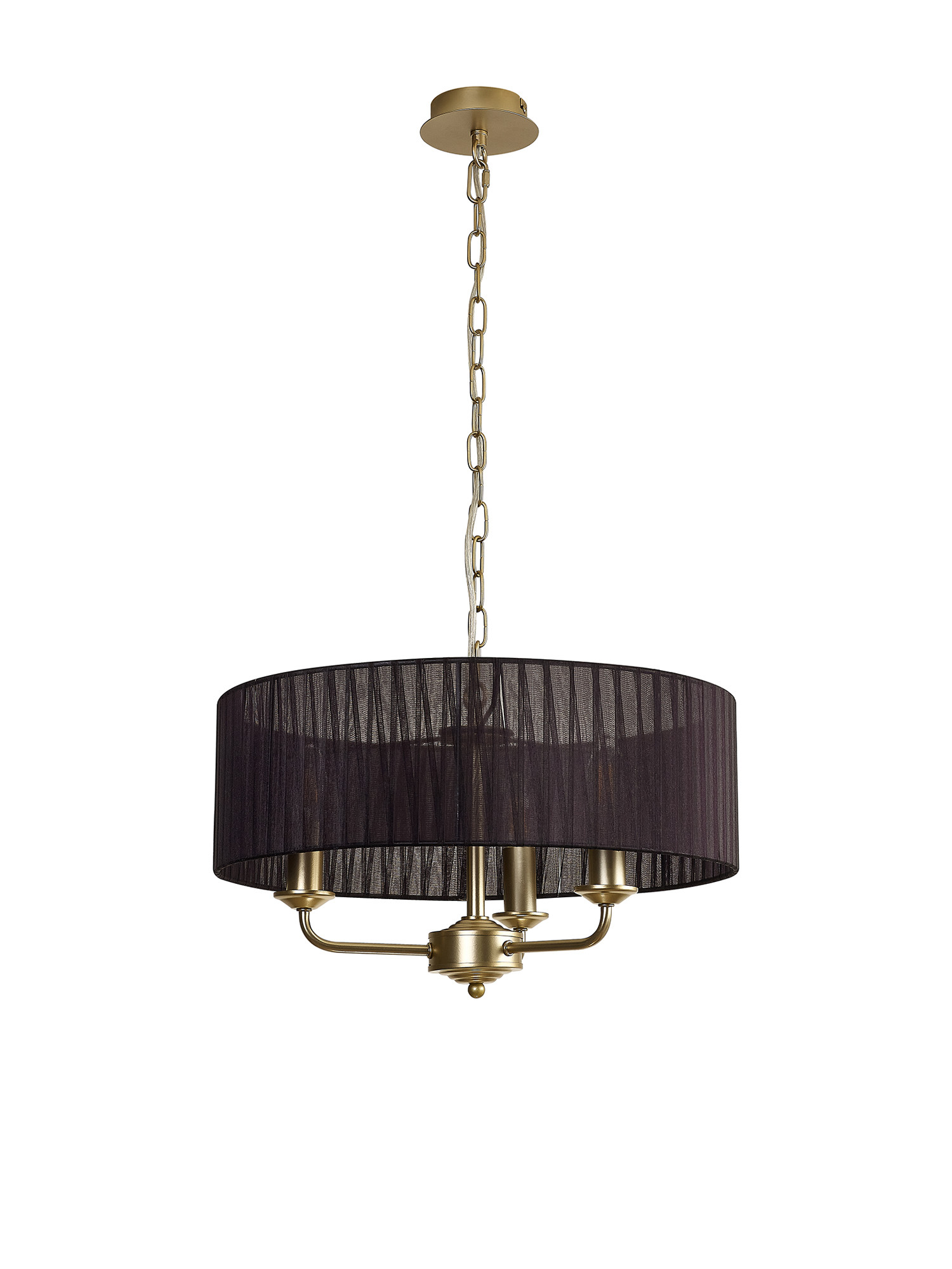 Banyan 45cm 3 Light Pendant Champagne Gold, Black DK0961  Deco Banyan